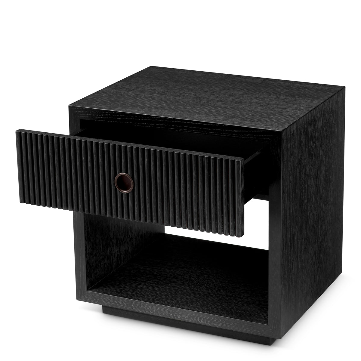 Naktsskapis Dimitrios Eichholtz 60/49/61 cm Charcoal oak veneer/bronze finish