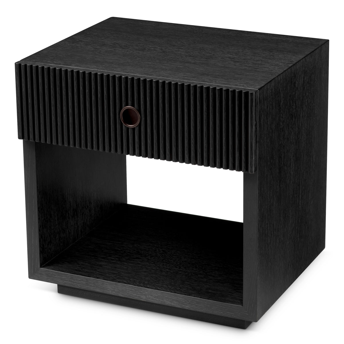 Naktsskapis Dimitrios Eichholtz 60/49/61 cm Charcoal oak veneer/bronze finish