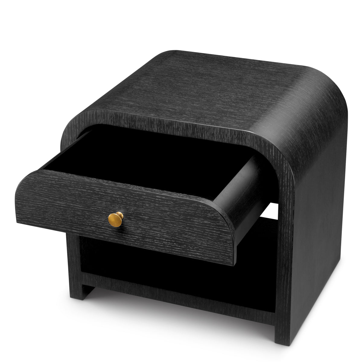 Naktsskapis Rhodes Eichholtz 60/46/55 cm Charcoal oak veneer/brushed brass finish