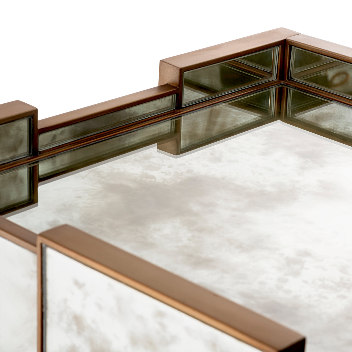 Naktsskapitis Nottingham Eichholtz 57.5/46/68.5 cm Antique mirror glass/brushed brass finish