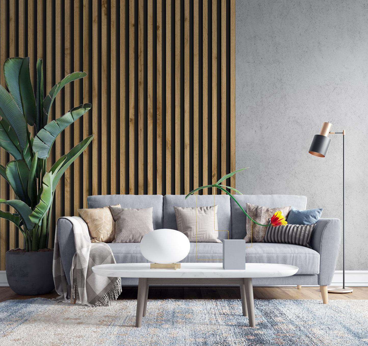 3D sienas lamele ozola finieris 3x4x275 cm - N1 Home