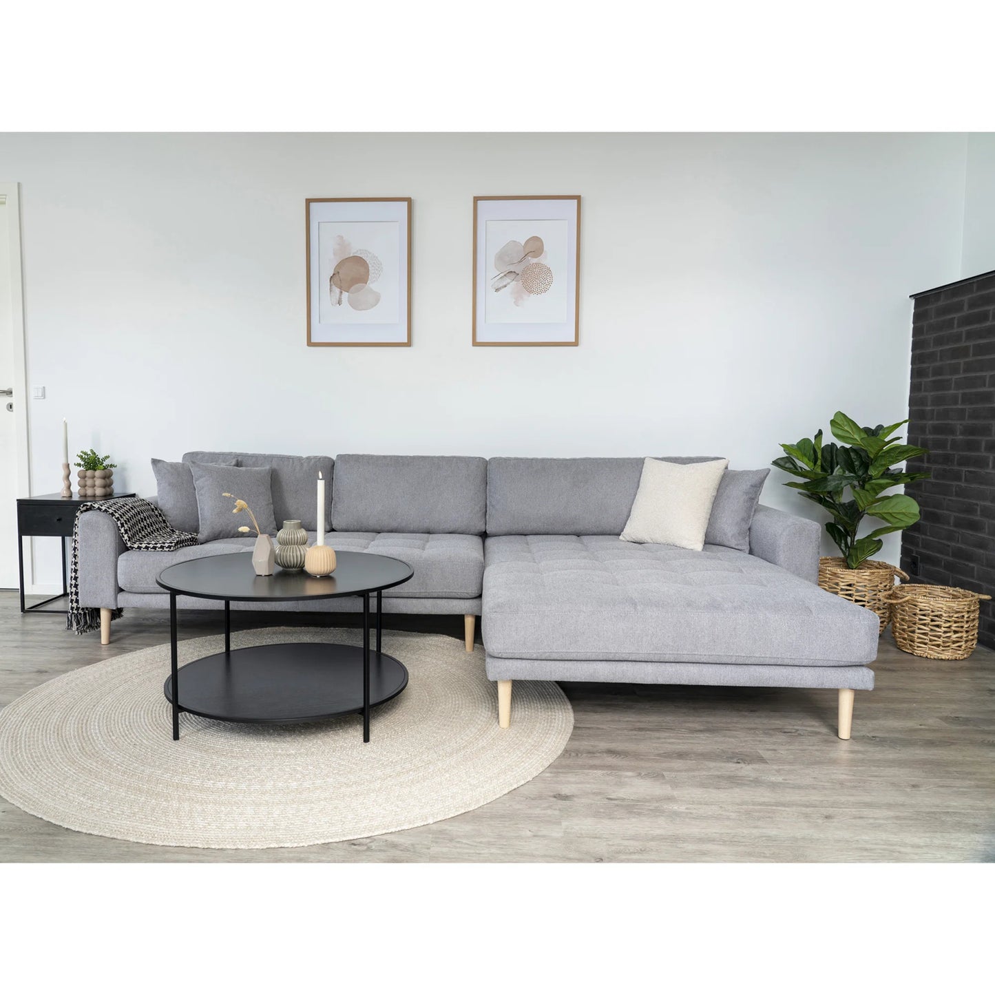 Dīvāns Lounge Lito 290/170/76 cm gaiši pelēks