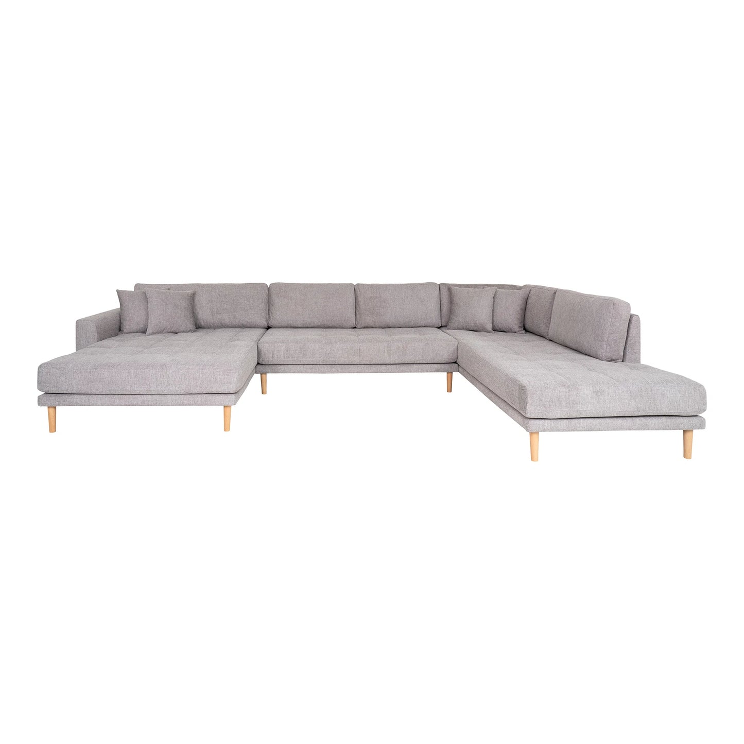 Dīvāns Lito - U 370/220/76 cm gaiši pelēks