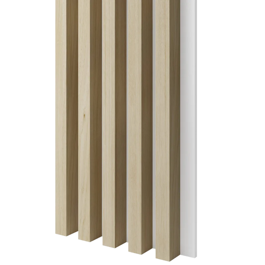 Lameles uz melnas MDF plātnes 300x46x2750 mm balināts ozols/balts - N1 Home