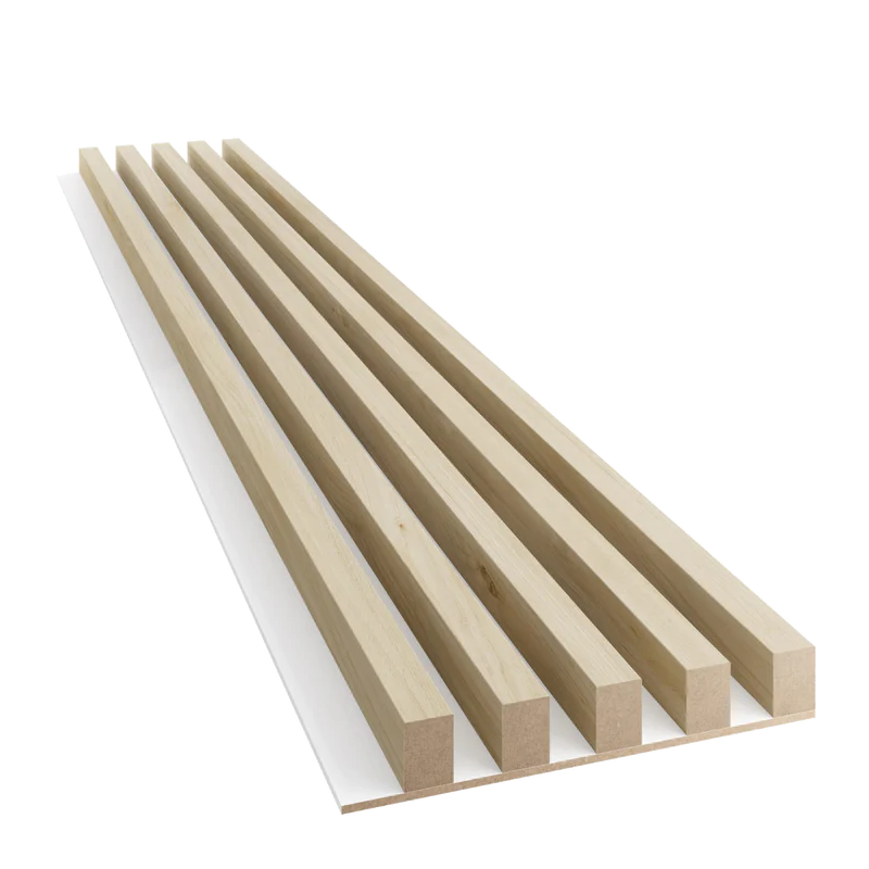 Lameles uz melnas MDF plātnes 300x46x2750 mm balināts ozols/balts - N1 Home