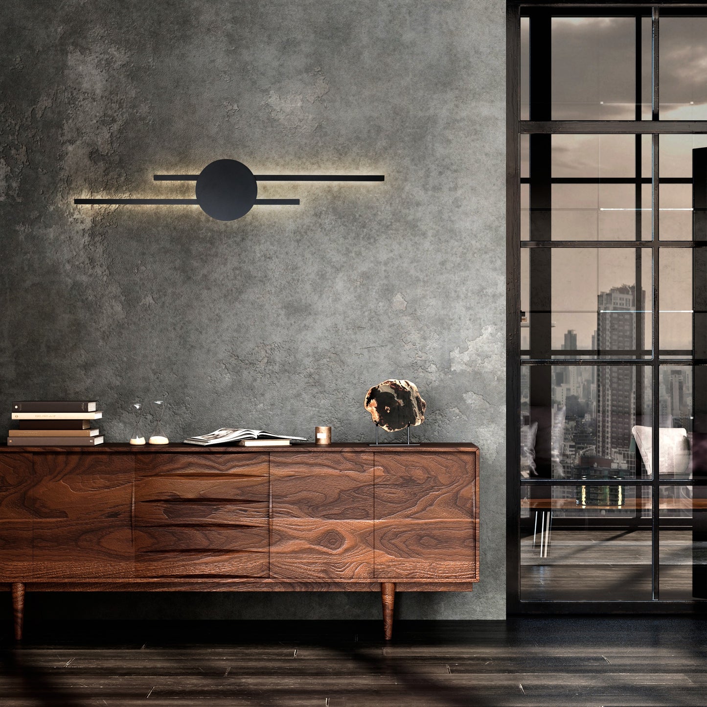 Sienas lampa Java 170 × 50 × 860 mm melns - N1 Home