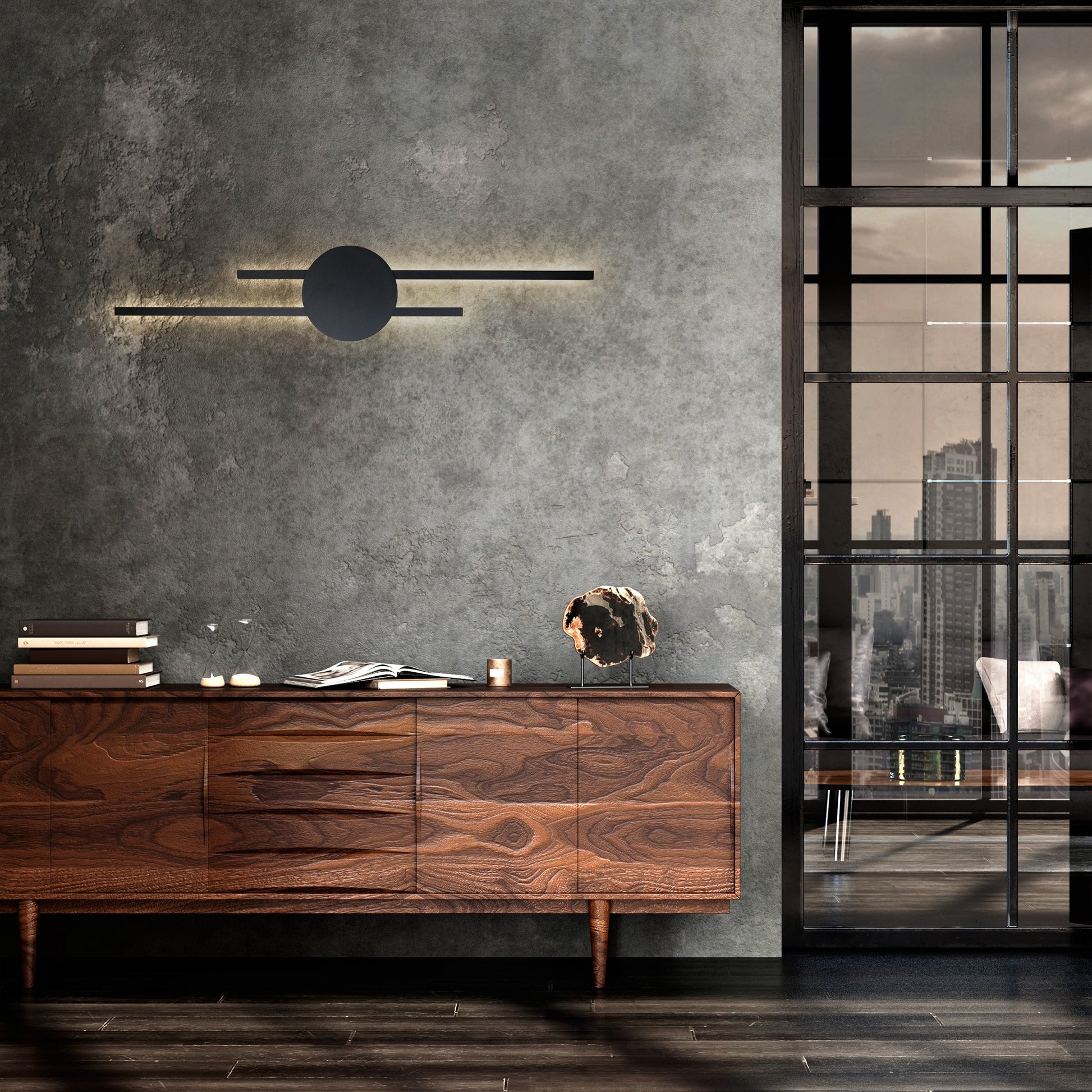 Sienas lampa Java 170 × 50 × 860 mm melns - N1 Home