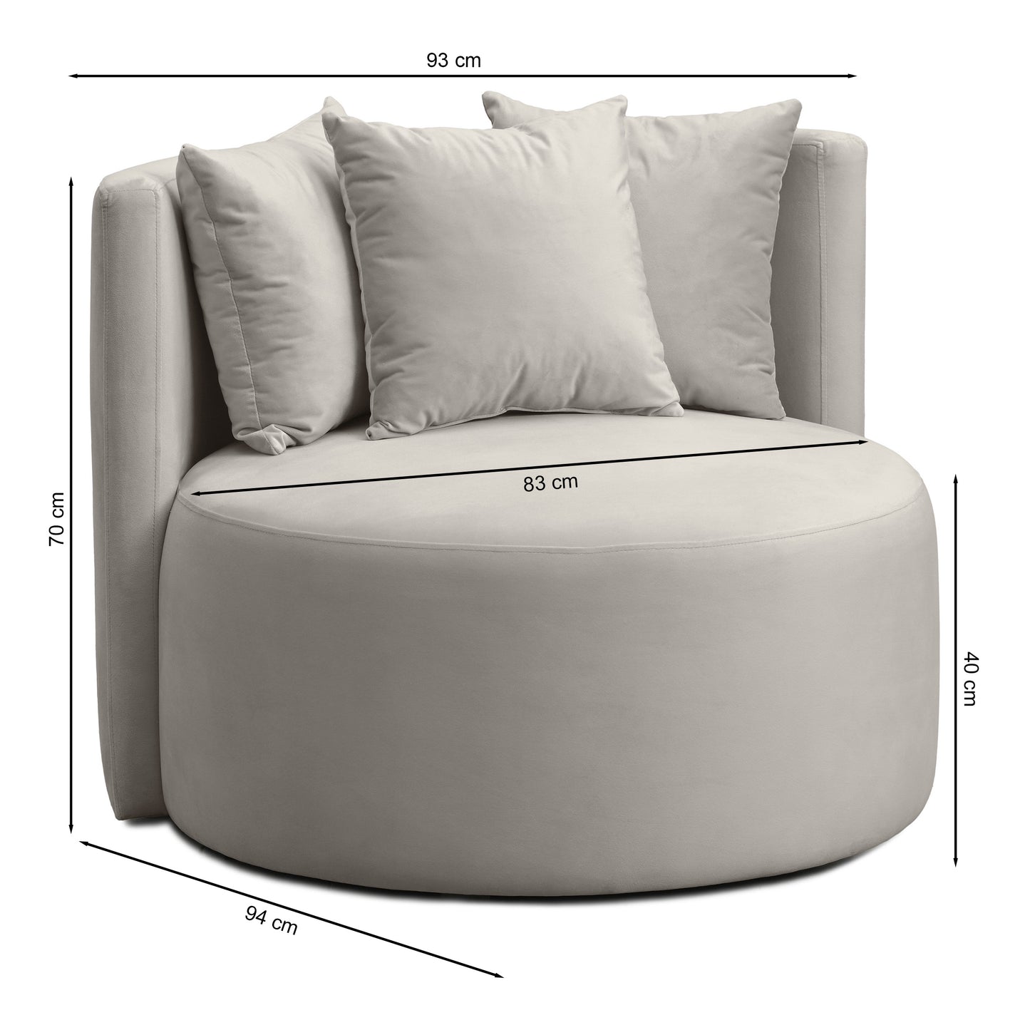 Krēsls Bonbo 70/93/94 cm Riviera 38 - N1 Home