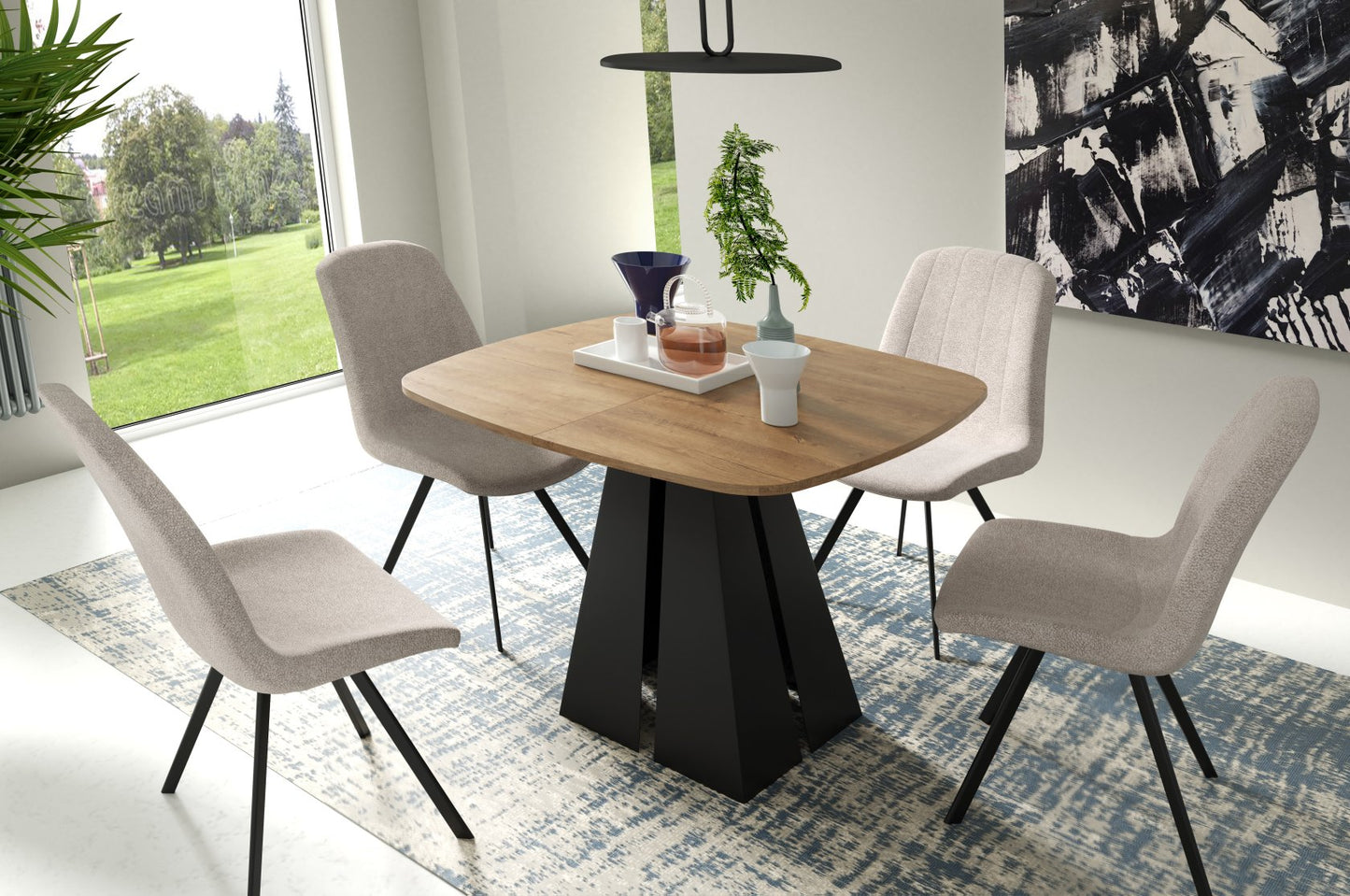 Galds Vig 120 - 196/76 cm zelta craft ozols - N1 Home