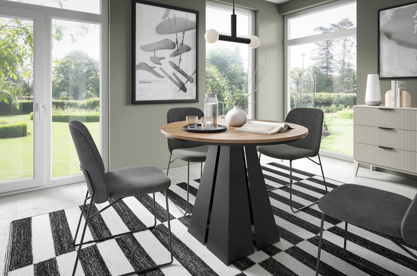 Galds Fueg 100/176; 120/196 cm zelta craft ozols - N1 Home