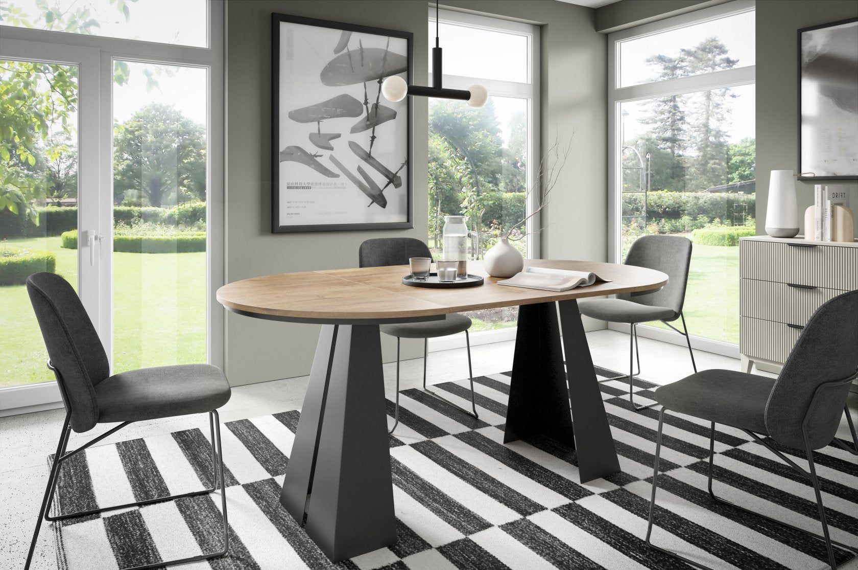 Galds Fueg 100/176; 120/196 cm zelta craft ozols - N1 Home