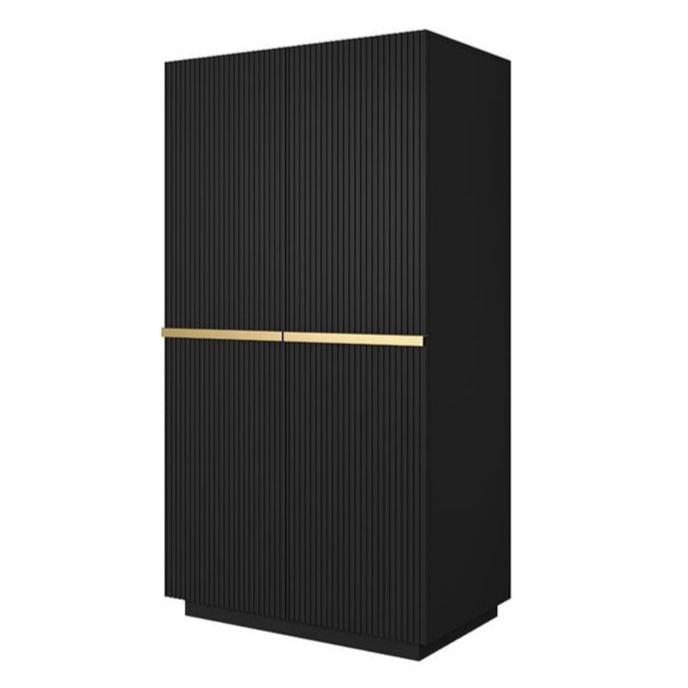 Skapis AUSTIN ar atvilktņas zelta 100/207/62 melns - N1 Home