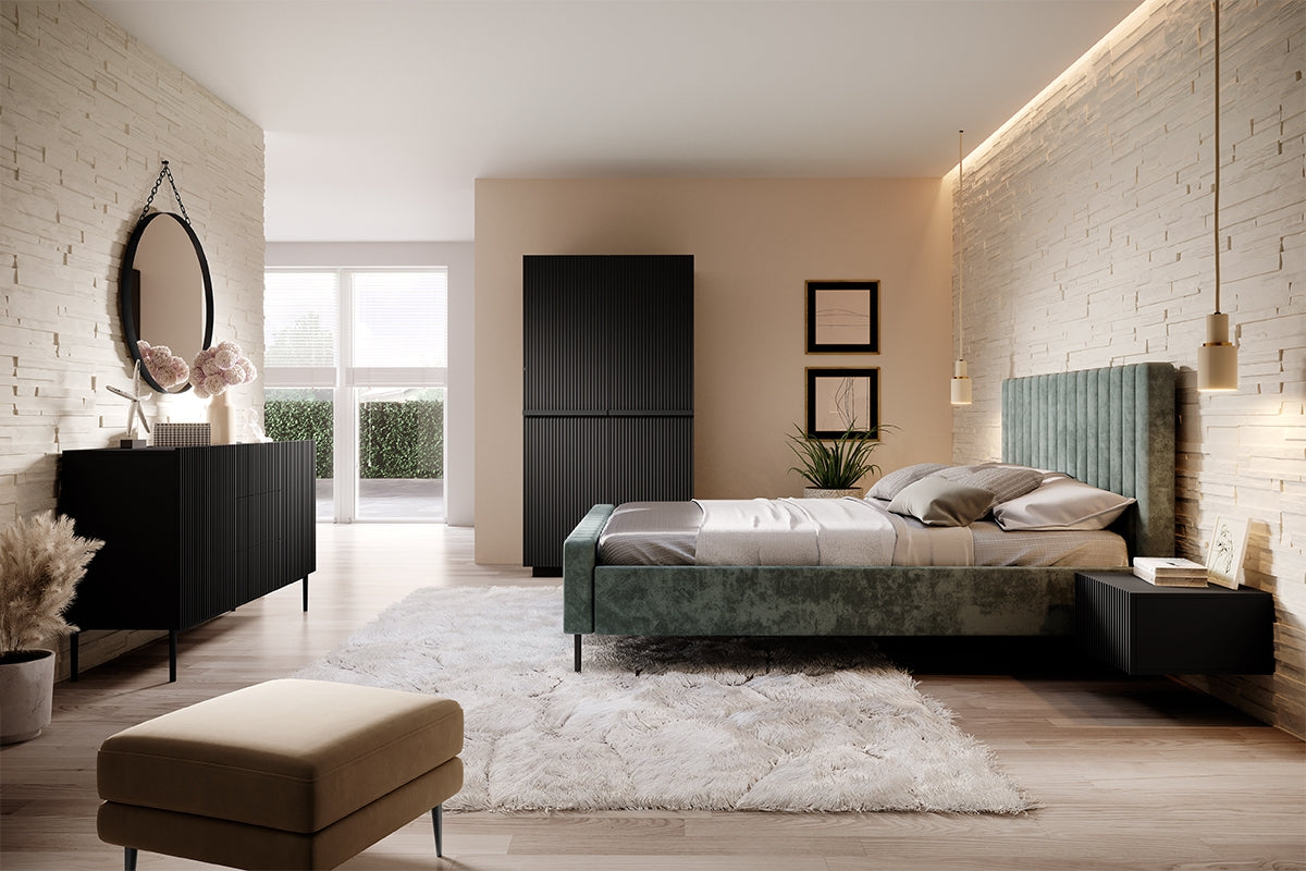 Skapis AUSTIN ar atvilktņas melns 100/207/62 melns - N1 Home