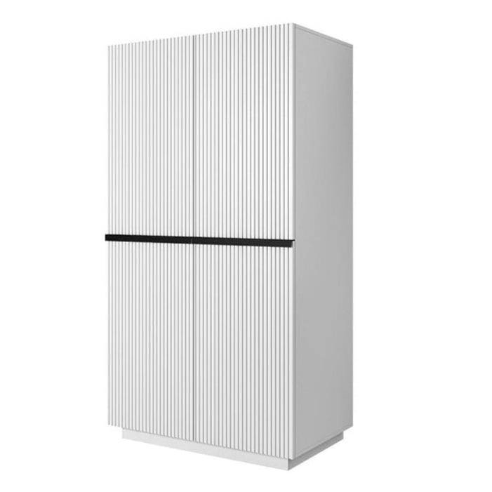 Skapis AUSTIN ar atvilktņas melns 100/207/62 balts - N1 Home