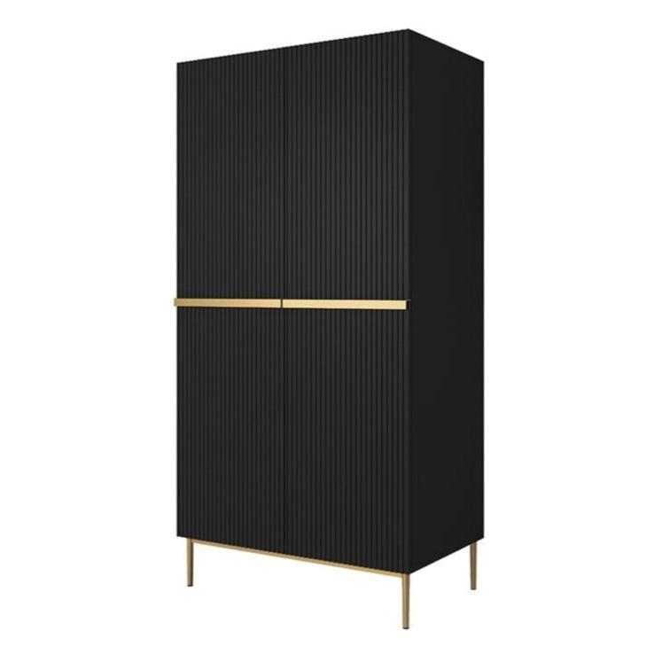 Skapis AUSTIN ar atvilktņas zelta 100/220/62 melns - N1 Home