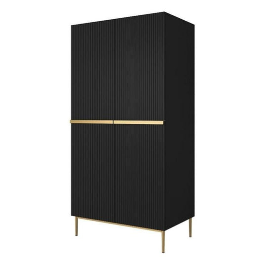 Skapis AUSTIN ar atvilktņas zelta 100/220/62 melns - N1 Home