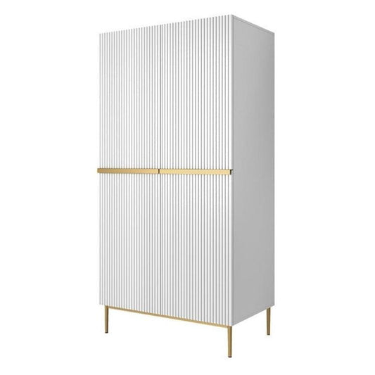 Skapis AUSTIN ar atvilktņas zelta 100/220/62 balts - N1 Home