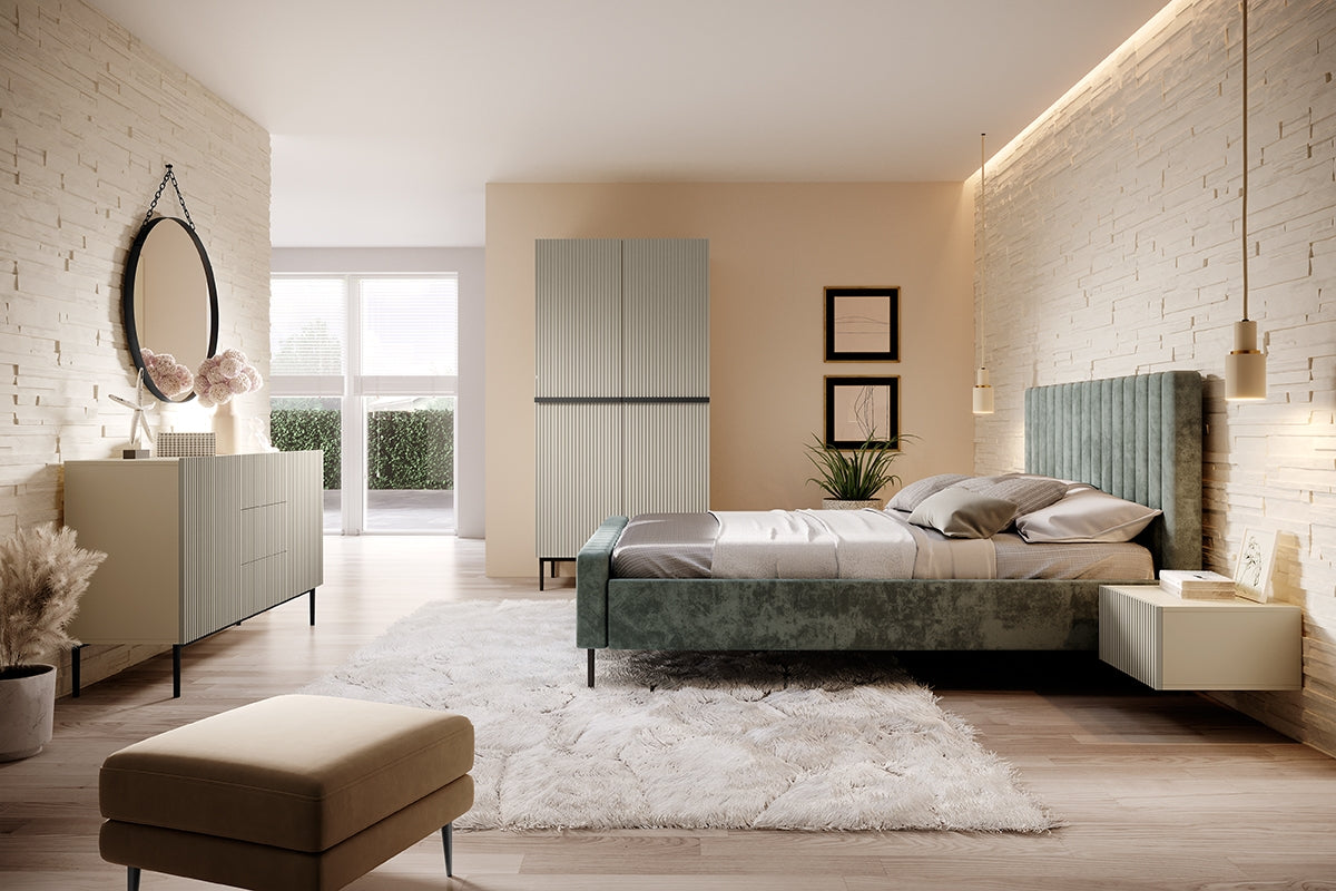 Skapis AUSTIN ar atvilktņas melns 100/220/62 kašmirs - N1 Home