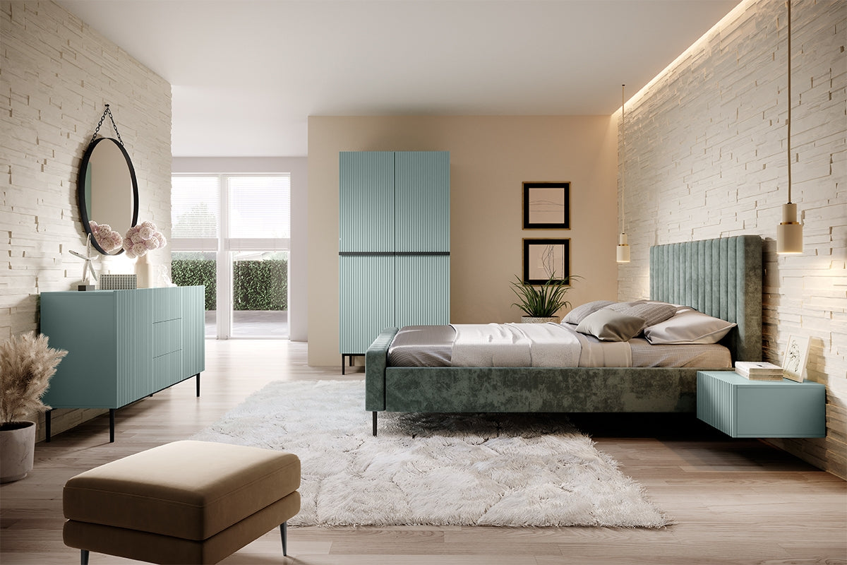 Skapis AUSTIN ar atvilktņas melns 100/220/62 debesjums zils - N1 Home