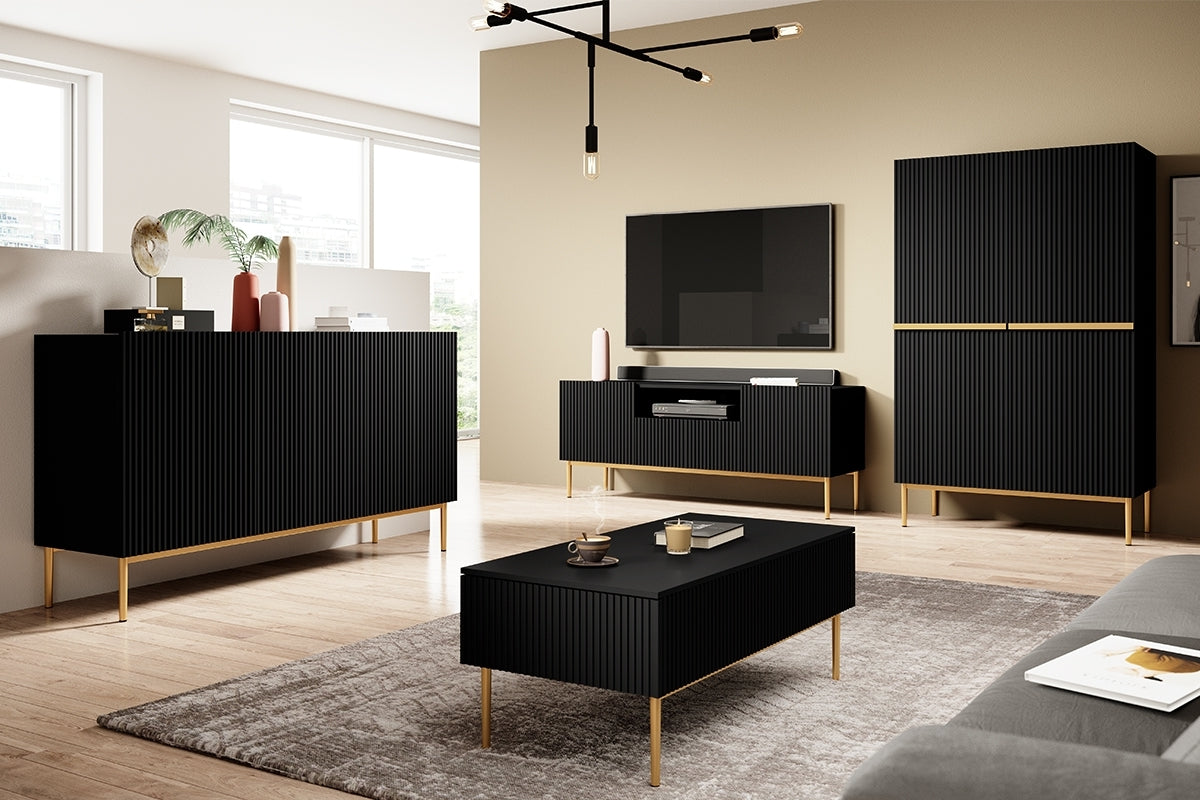 Kumode Austin 100/160/45 cm melns/zelts - N1 Home