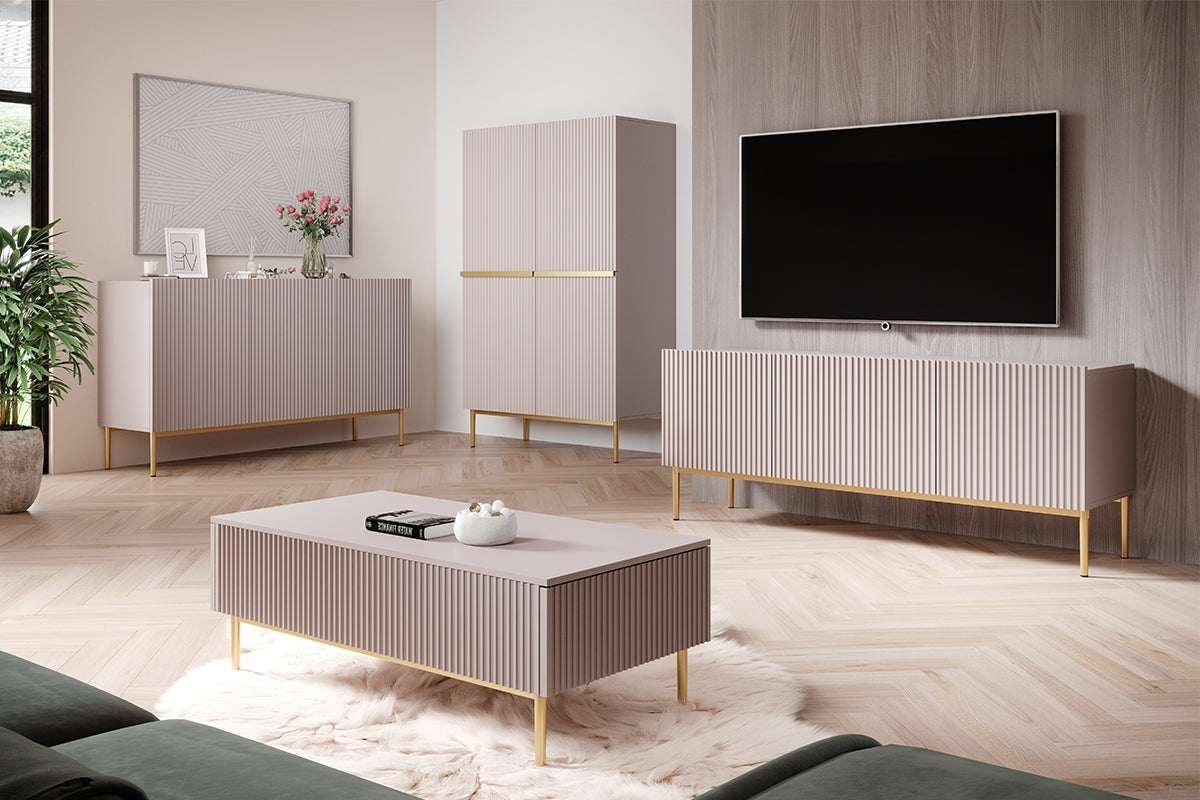 Kumode Austin 100/160/45 cm rozā/zelts - N1 Home