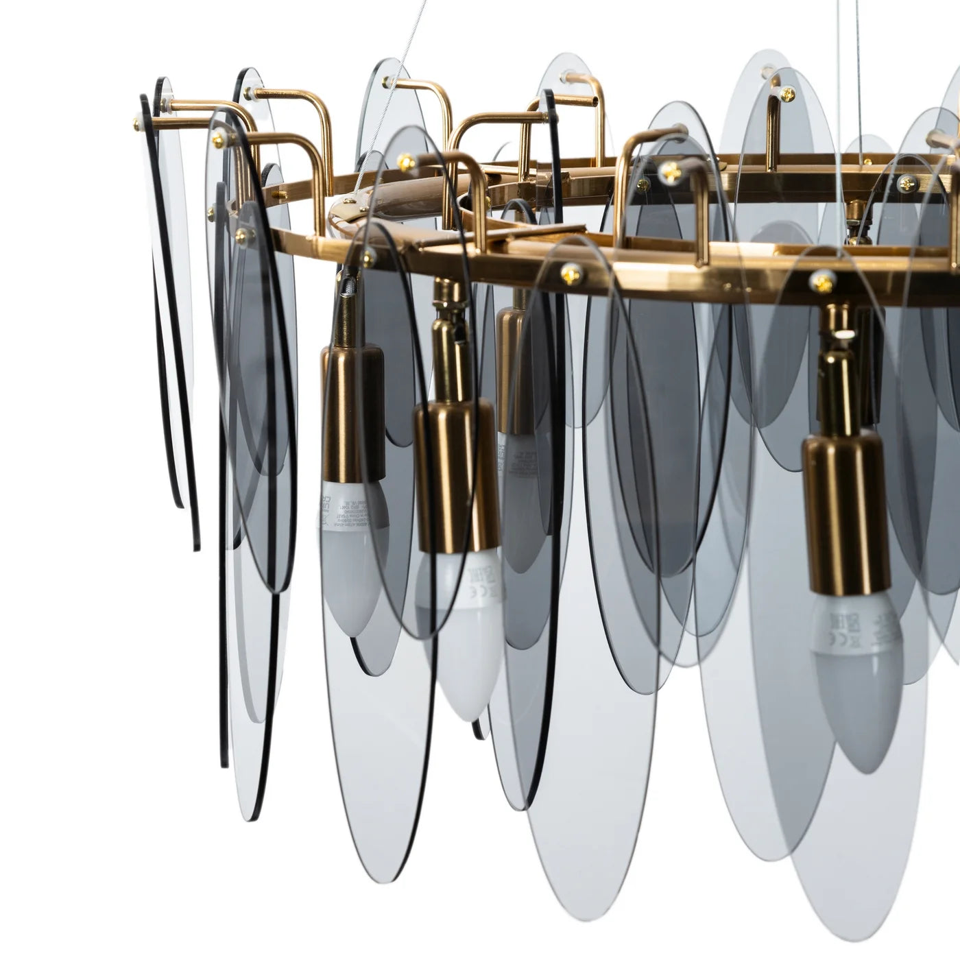 Lustra Mar ar kūpināta stikla piekariņiem, regulējams augstums, 60 x 150 cm, grafīts - N1 Home