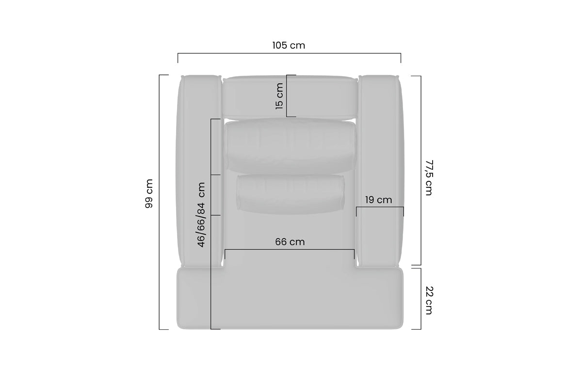 Krēsls AUSTIN 105/76-93/99 gaiši zils - N1 Home