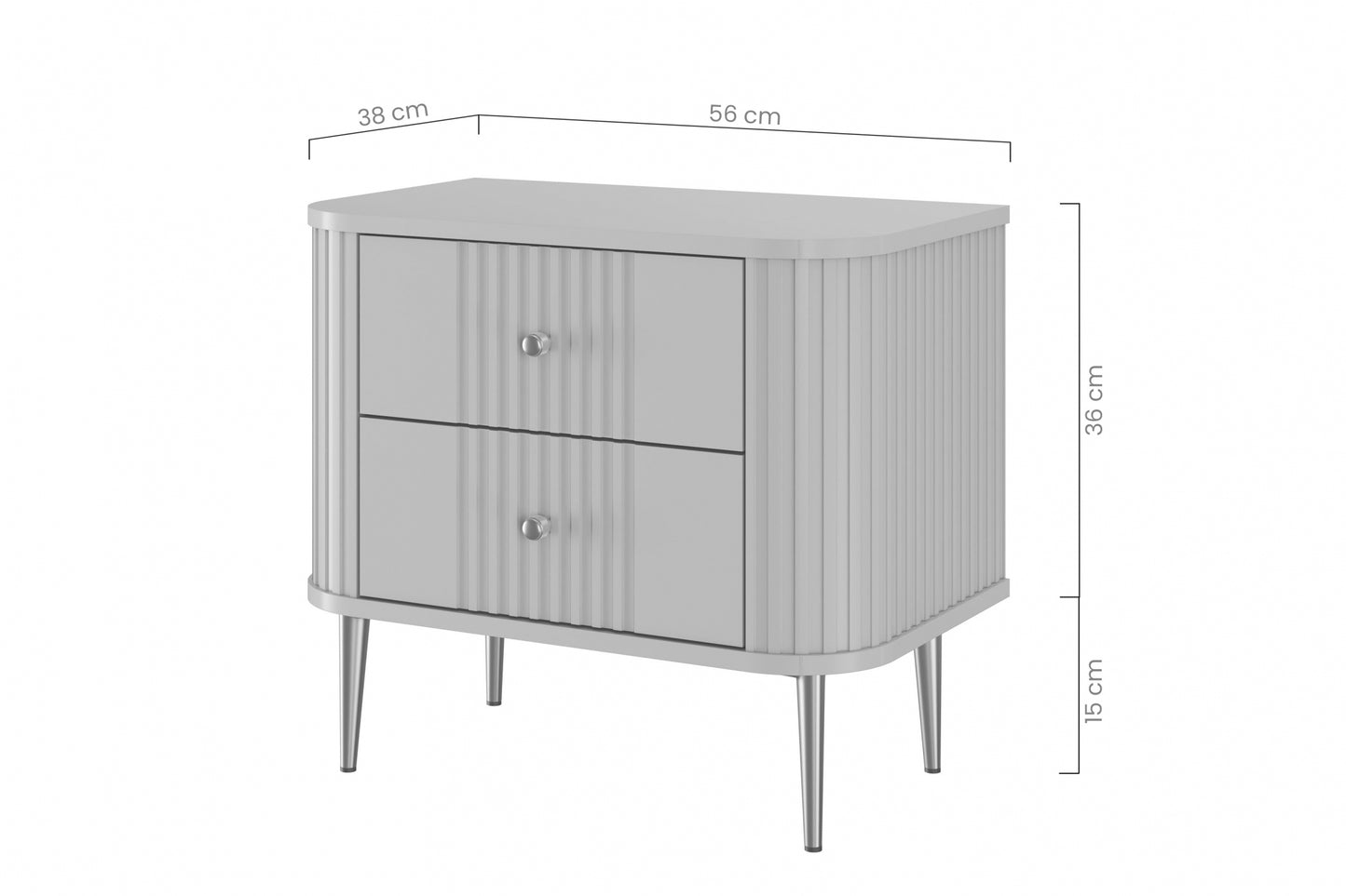 Naktsskapītis (2) Vespa 56/51/38 cm kašmirs/rieksts/zelts - N1 Home