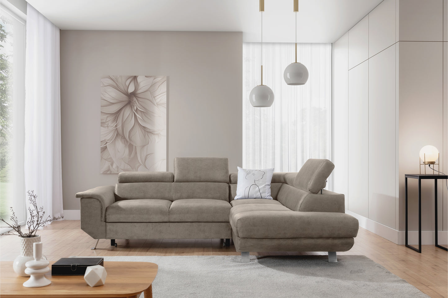 Dīvāns Zali 280/110/205 cm tumši bēšs - N1 Home