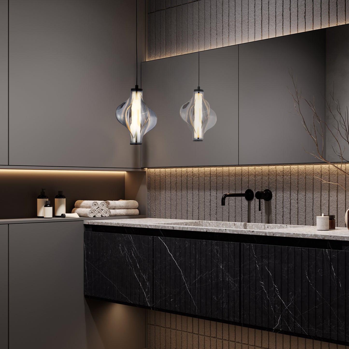 LED piekaramā lampa Elvis 8W 18/18/160 cm melns - N1 Home