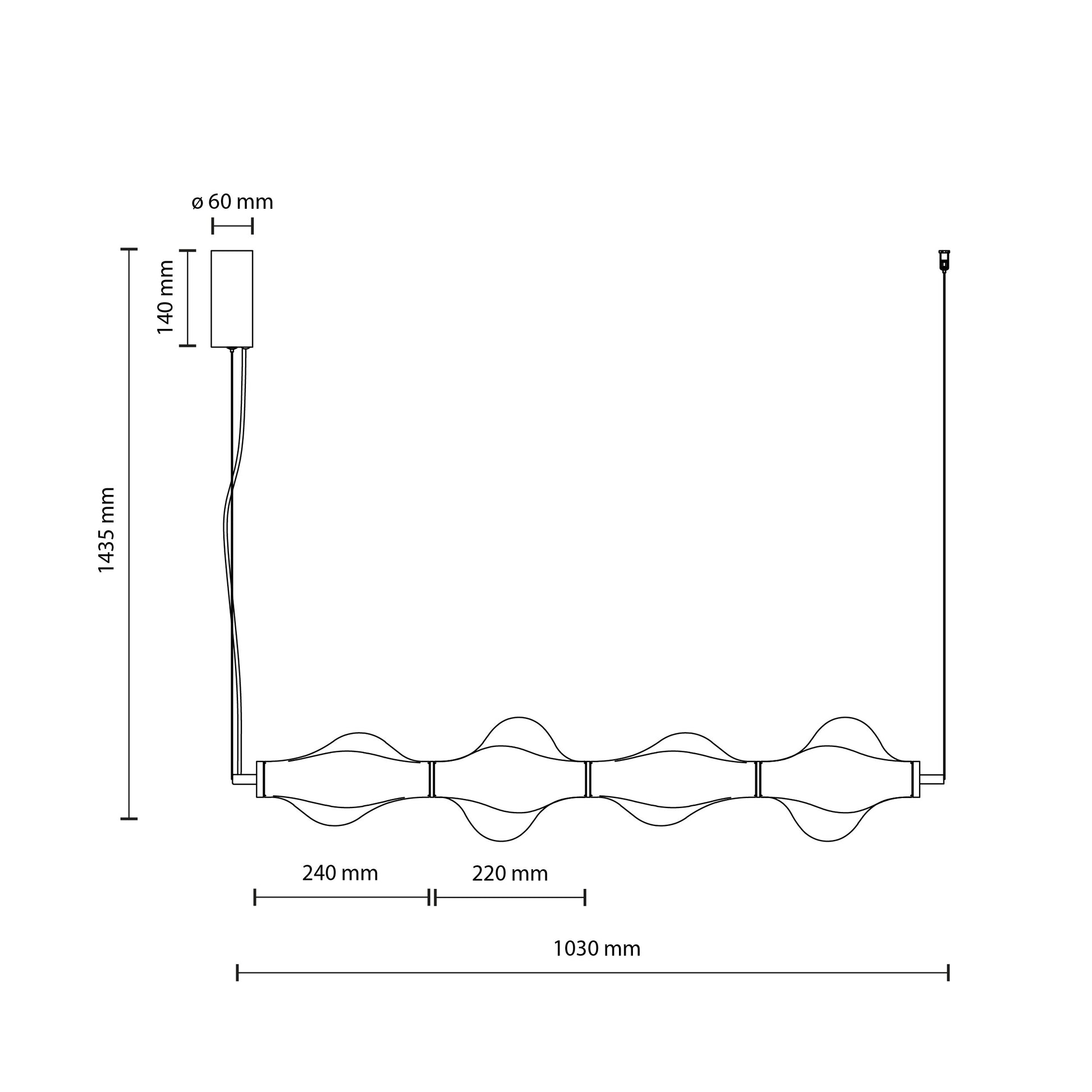 LED piekaramā lampa Elvis 30W Elvis 18/103/143 cm melns - N1 Home