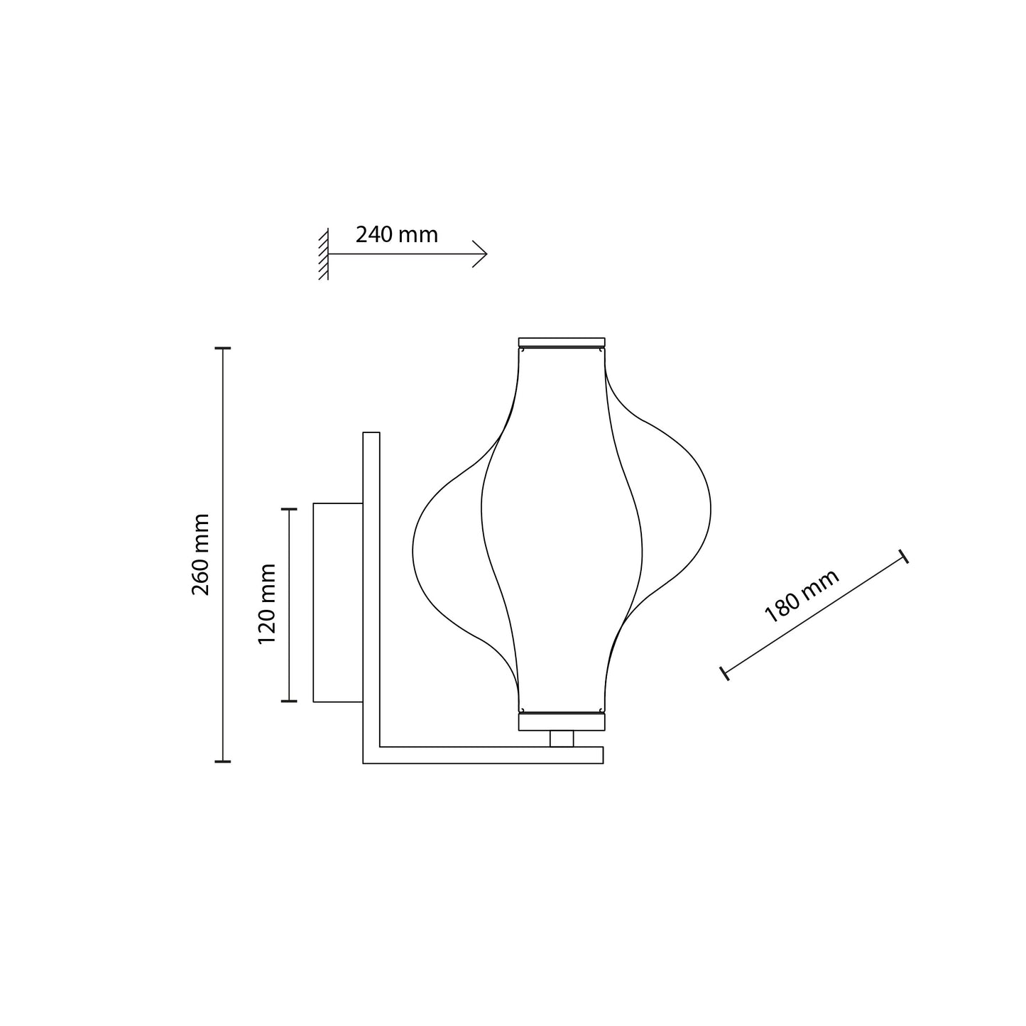 Elvis LED sienas lampa 8W 24/18/26 cm melns