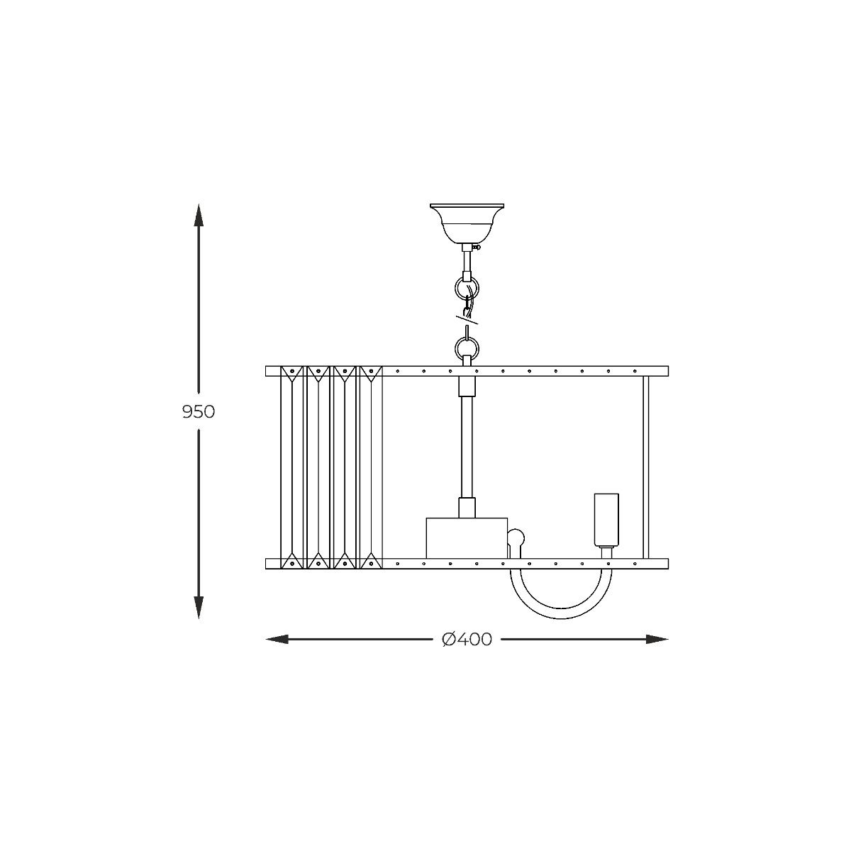 Piekaramā lampa Parizi 95/40/40 cm zelts - N1 Home