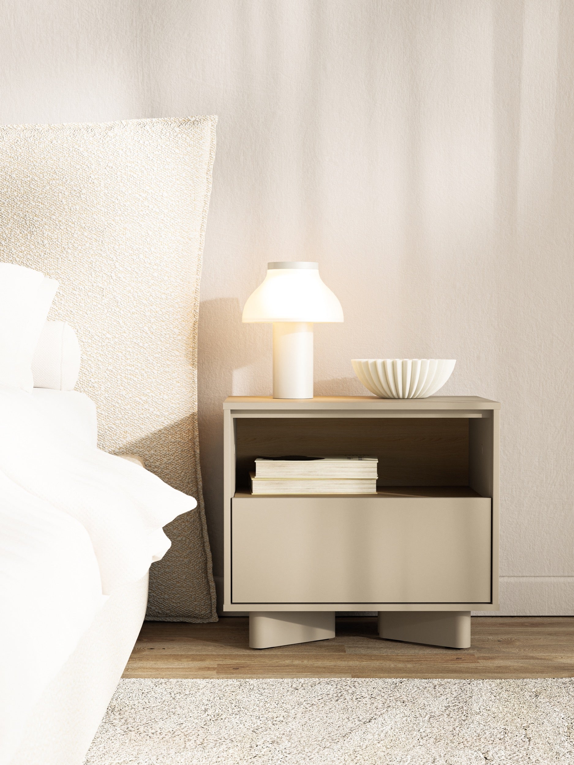 Naktsskapis Distri 50/46/35 cm Vičencas ozols/kašmirs - N1 Home