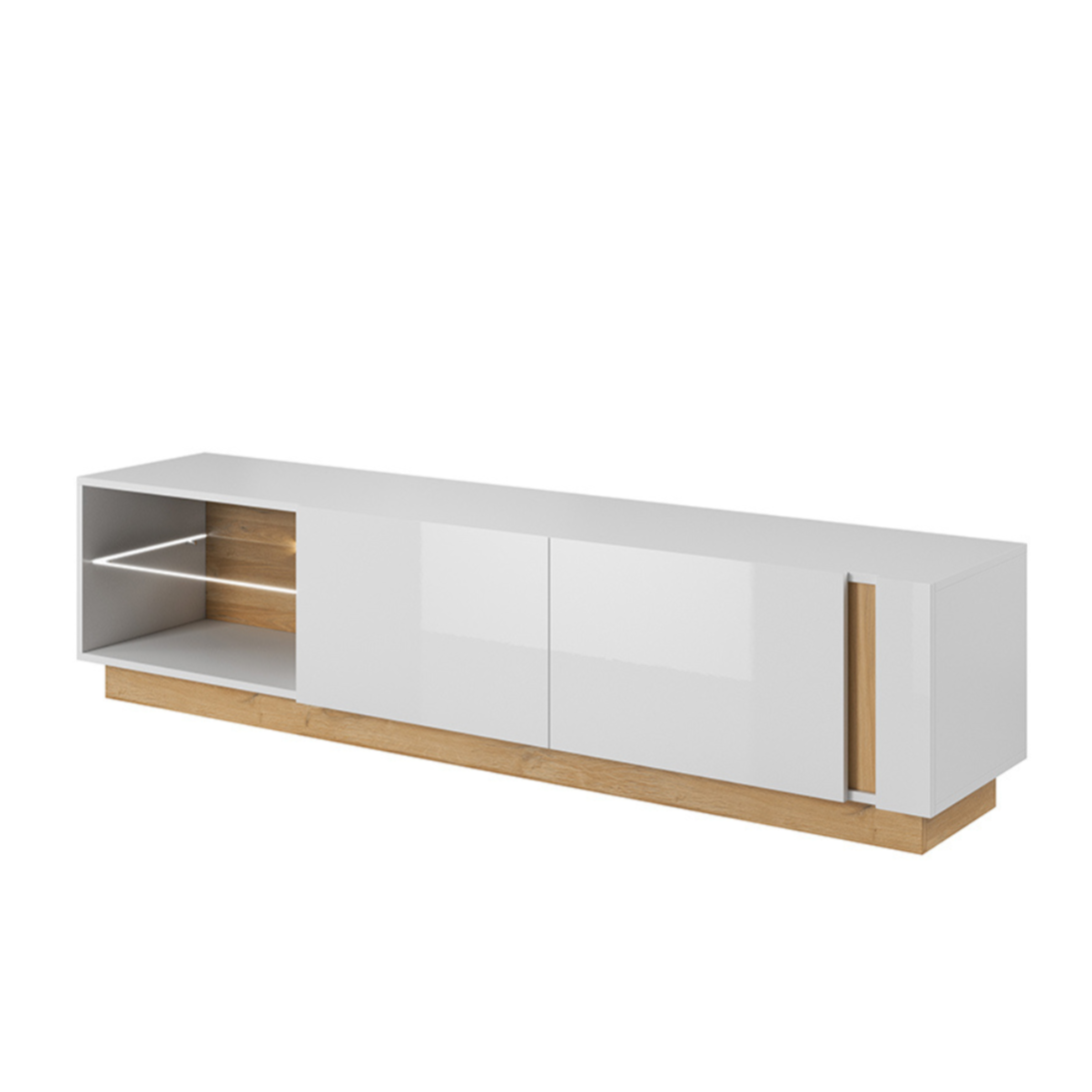 TV skapis Arci 187,5/45,5/40 cm balts/ozols - N1 Home