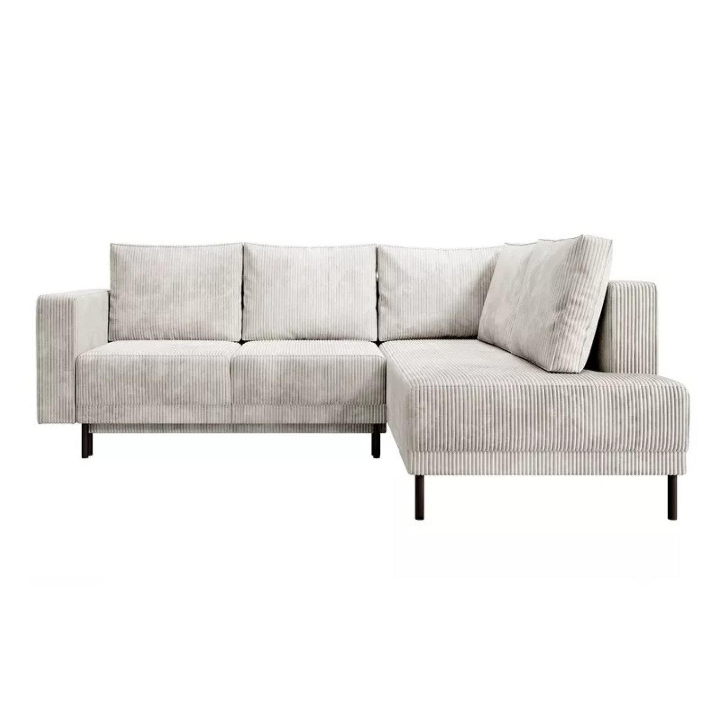 RIO Stūra dīvāns ar gulēšanas funkciju, ar konteineru, pelēki bēšs velvets, kreisa/laba puse - N1 Home