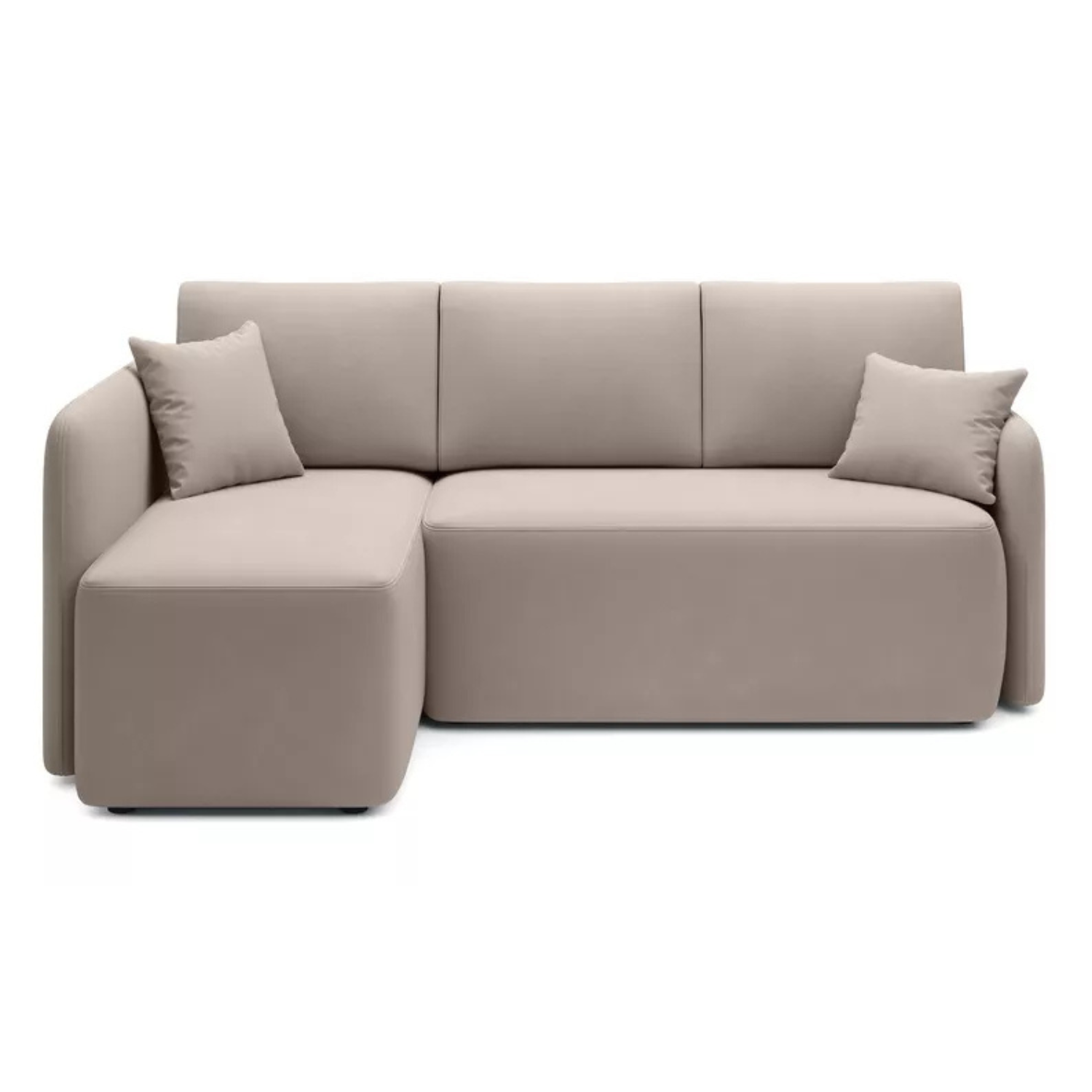 CATO L-formas stūra dīvāns ar gulēšanas funkciju, ar konteineru, smilškrāsas, kreisa/laba puse - N1 Home