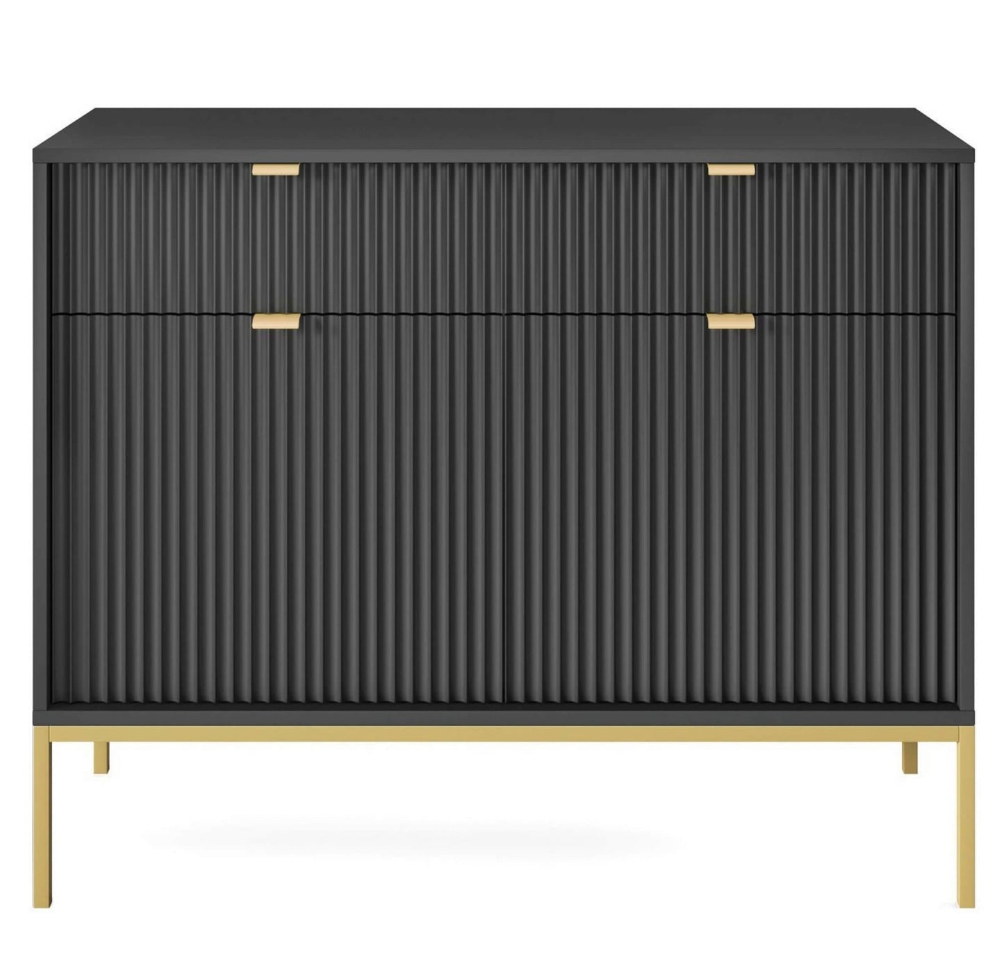 Kumode NV 104/83/39 cm melns/zelts - N1 Home