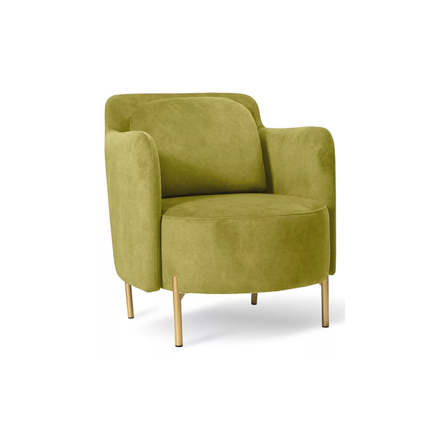 VENESE Kausa krēsls, laima zaļš samts, viegli tīrāms, ar zelta kājām - N1 Home