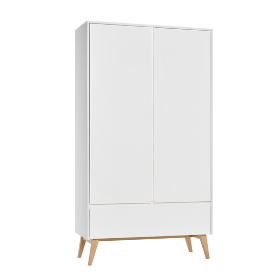 2 durvju skapis  AIVA 52/100/199 cm balts - N1 Home