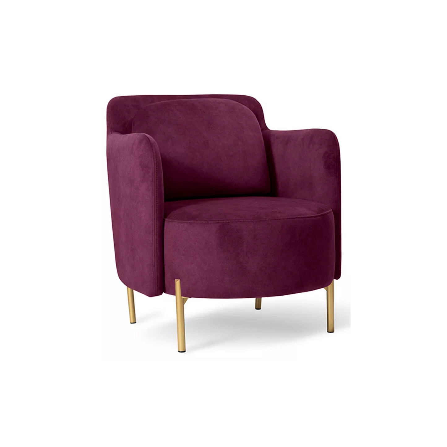 VENESE Kausa krēsls, bordo, viegli tīrāms samts, ar zelta kājām - N1 Home