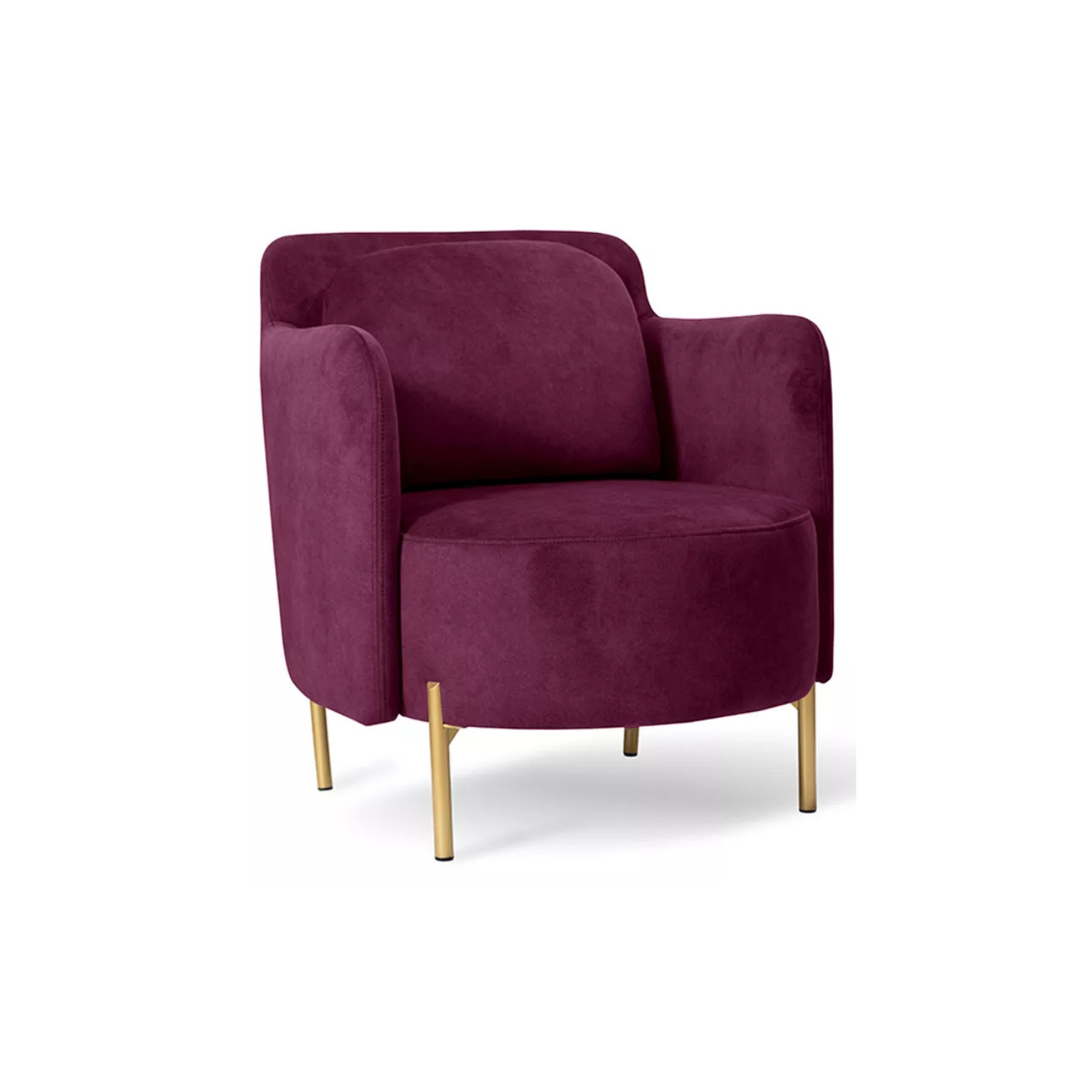 VENESE Kausa krēsls, bordo, viegli tīrāms samts, ar zelta kājām - N1 Home