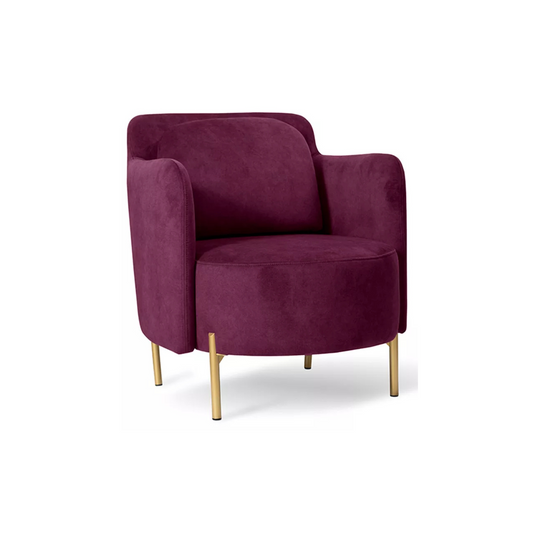 VENESE Kausa krēsls, bordo, viegli tīrāms samts, ar zelta kājām - N1 Home