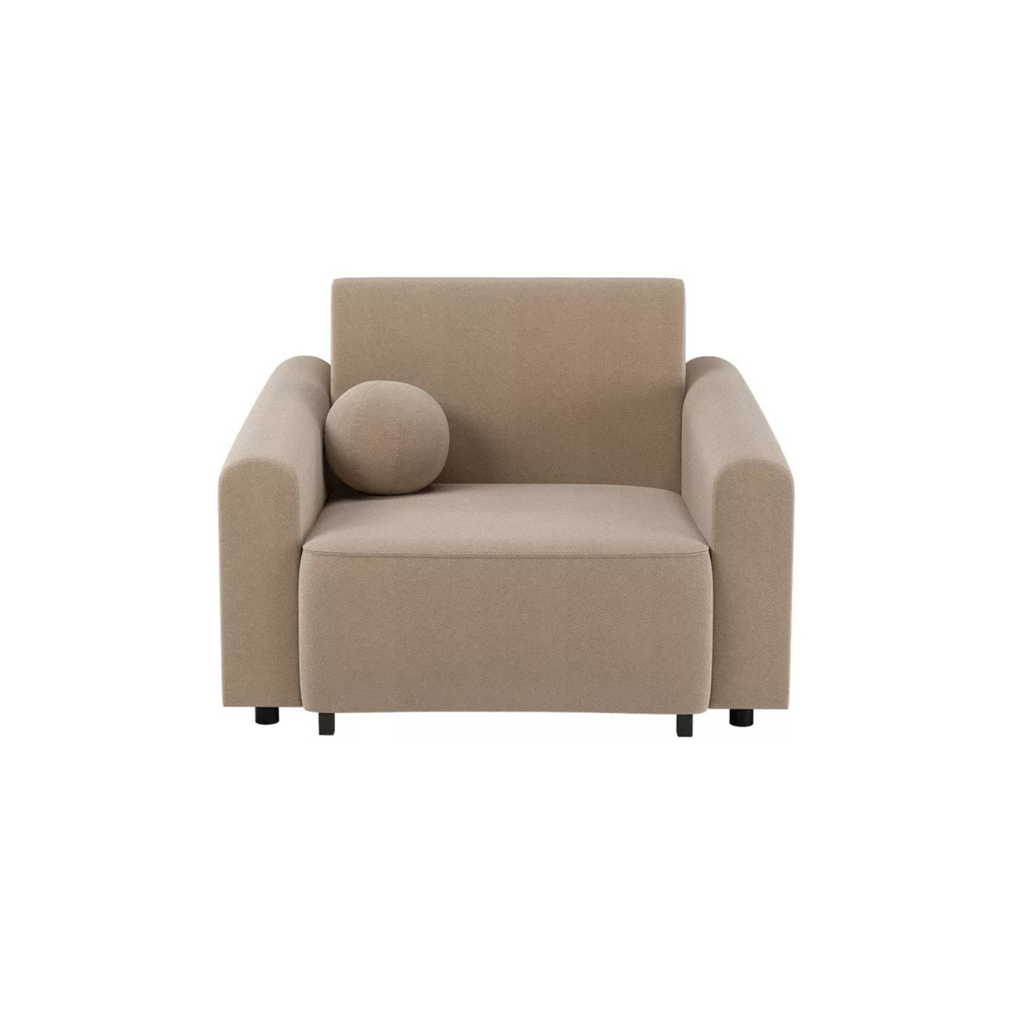 VIOSTE Atzveltnes krēsls ar glabātuvi, bēšs hidrofobs šenils - N1 Home