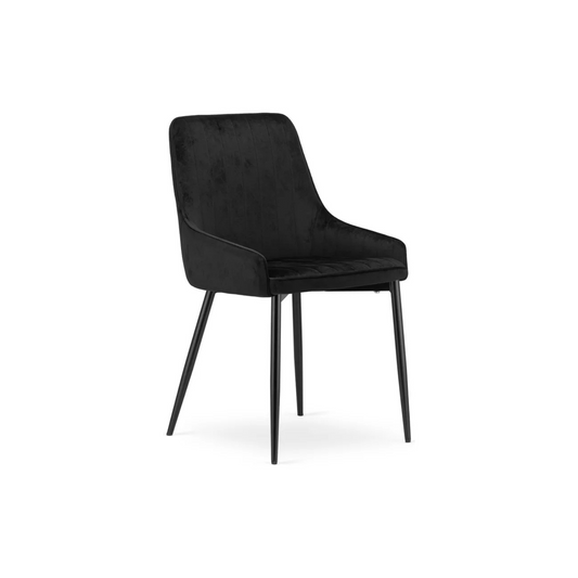 ZAMON Polsterēts krēsls no melna samta - N1 Home