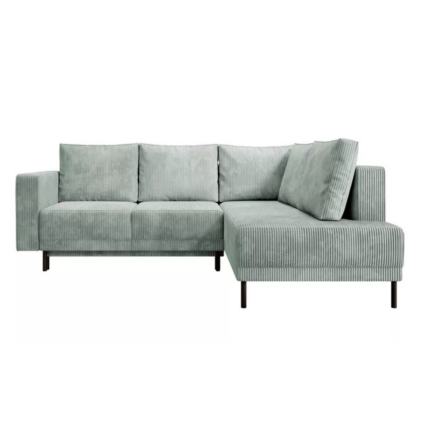 RIO Stūra dīvāns ar gulēšanas funkciju, ar konteineru, gaiši pelēks velvets, kreisa/laba puse - N1 Home