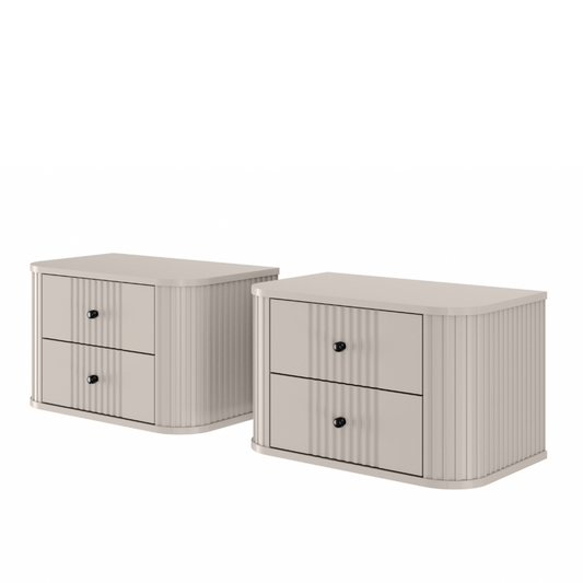 Naktsskapītis (2) Vespa 56/48/38 cm kašmirs/melns - N1 Home