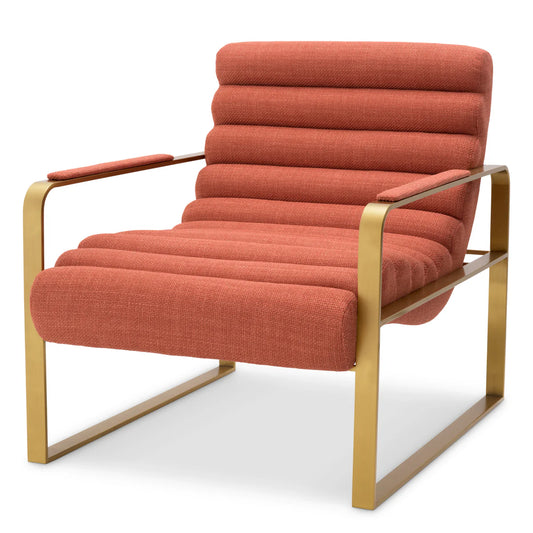Krēsls Olsen Eichholtz 68.5/88/77 cm Brushed brass finish |scalea orange