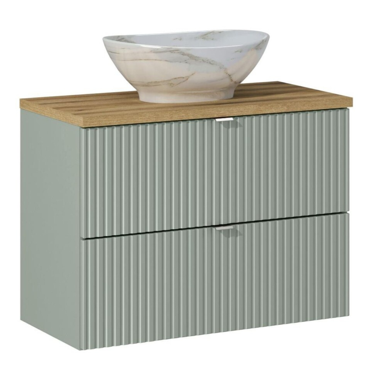 Vannas istabas mēbeļu komplekts Lina O 80 cm jūras zaļš/ozols - N1 Home