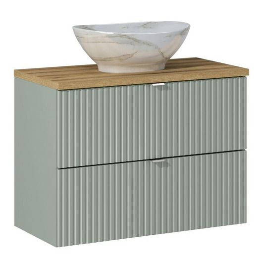 Vannas istabas mēbeļu komplekts Lina O 80 cm jūras zaļš/ozols - N1 Home